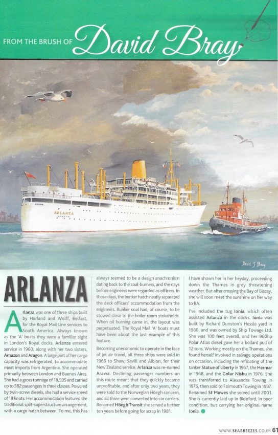 Arlanza - Sea Breezes article