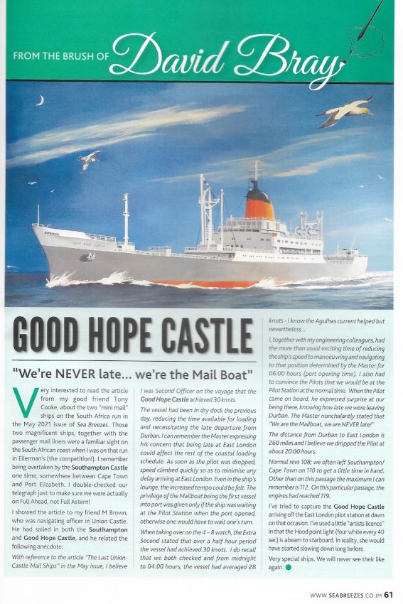 Good Hope Castle - Sea Breezes article