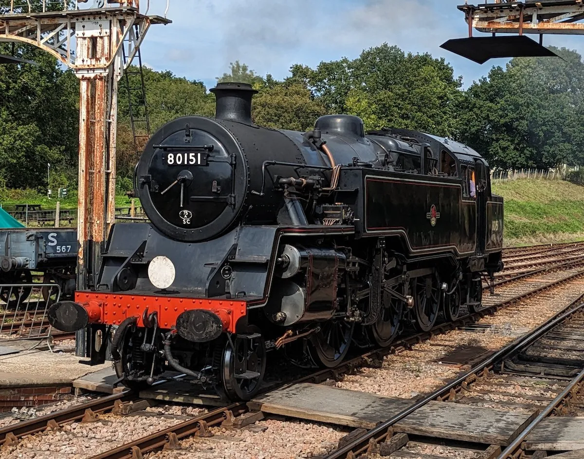 BR standard class 4 tank locomotive number 80151, on the Bluebell line